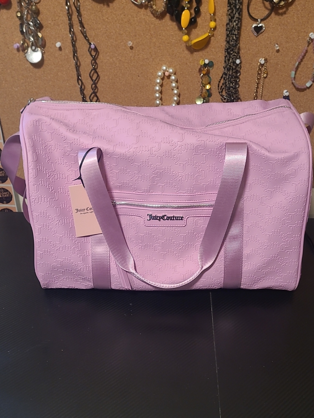 Juicy Couture Pink Embossed Logo Travel Duffle